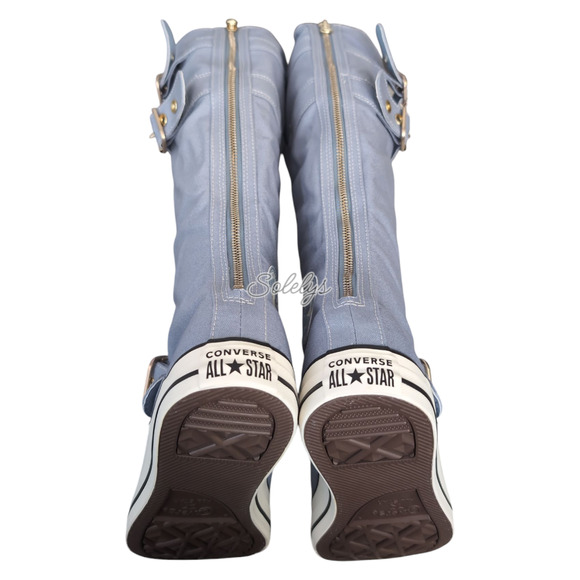 Converse XXHI Triple Buckle Strap Wet Stone Blue Grey Knee High Sneaker M9 W11 - Picture 9 of 11